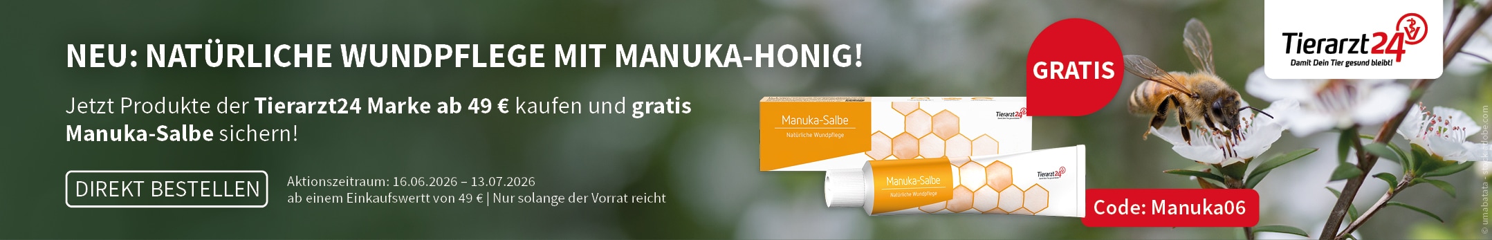 Tierarzt24 Manuka-Salbe gratis